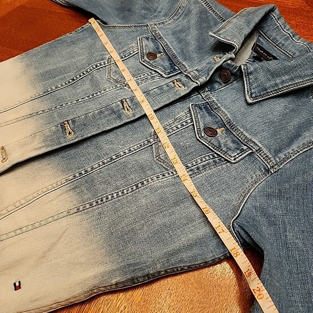 Tommy Hilfiger Women's Bleached Denim Jacket Y2K Size Small A1 - Picture 4 of 6